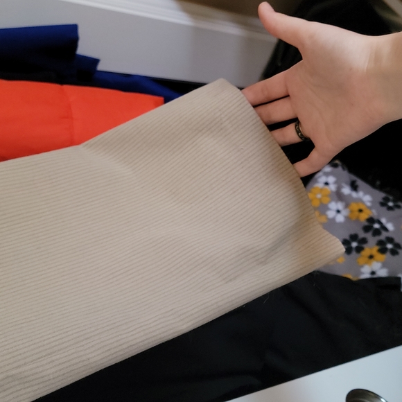 Tan Striped New York & Company Slacks - Picture 5 of 8